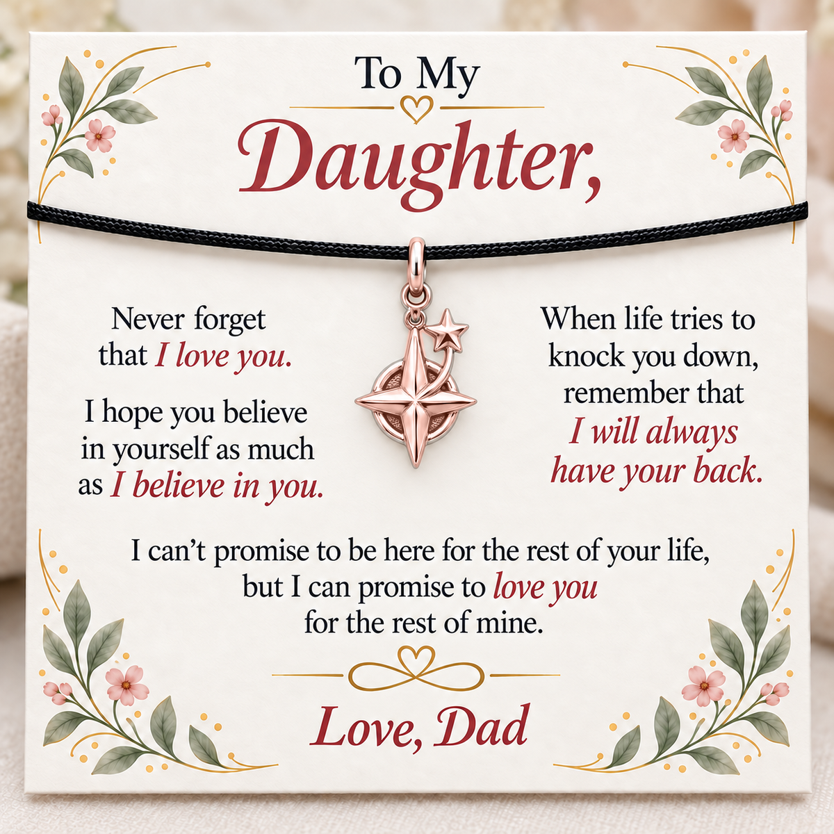 Dad’s Love, Your Guiding Star — Main image, rose gold finish