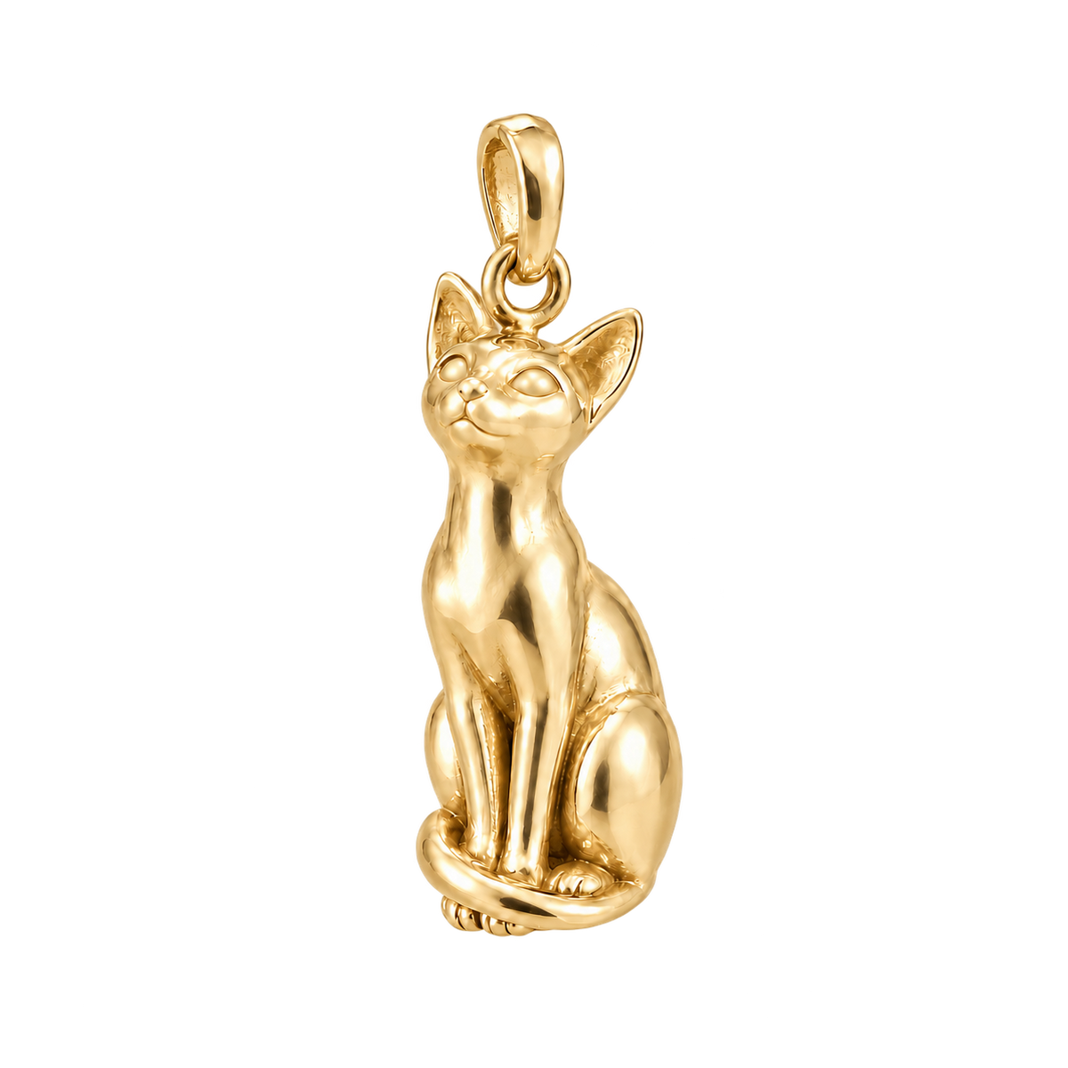 Siamese — Always Close Seated Cat Charm and Polyester Cord Bracelet Set — Gold