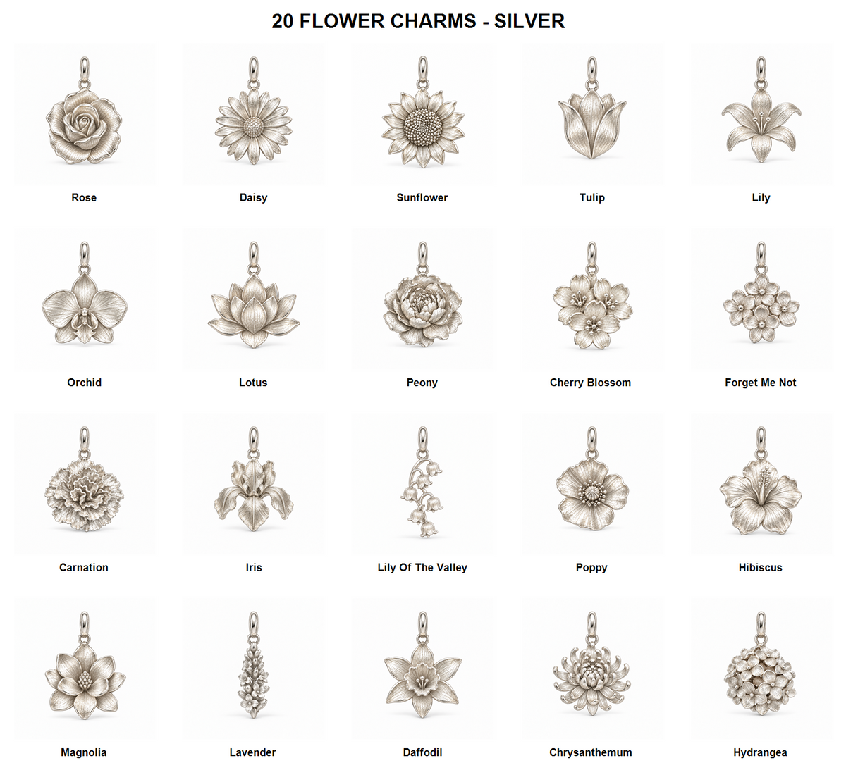 Blooming Memories — Petite Botanical Flower Charm and Polyester Cord Bracelet Set