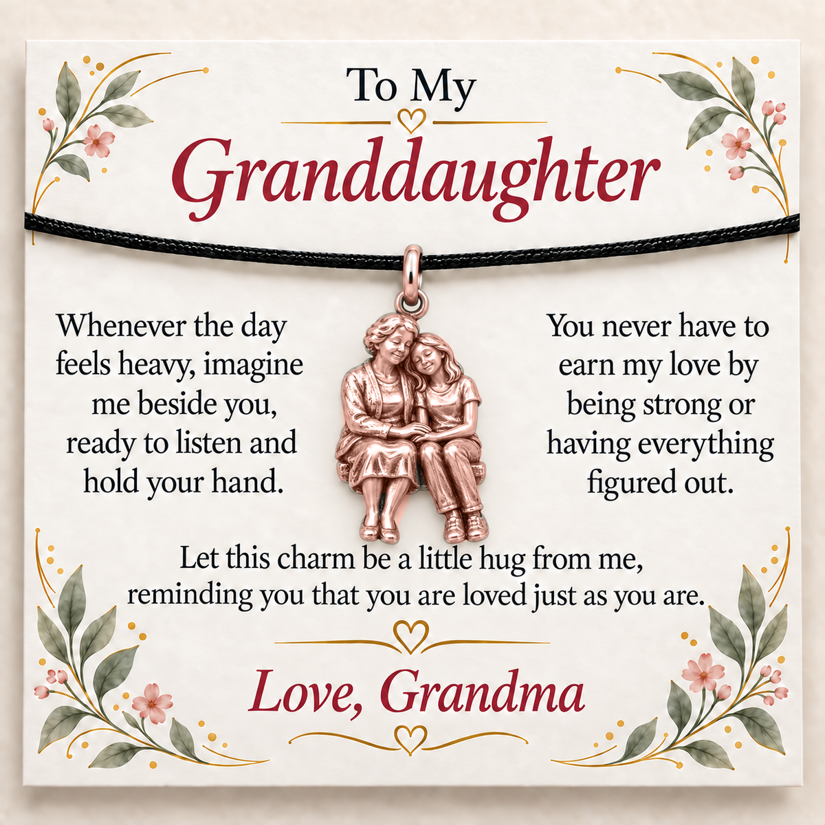 Grandma's Listening Charm: You Are Always Loved — Main image, rose gold finish