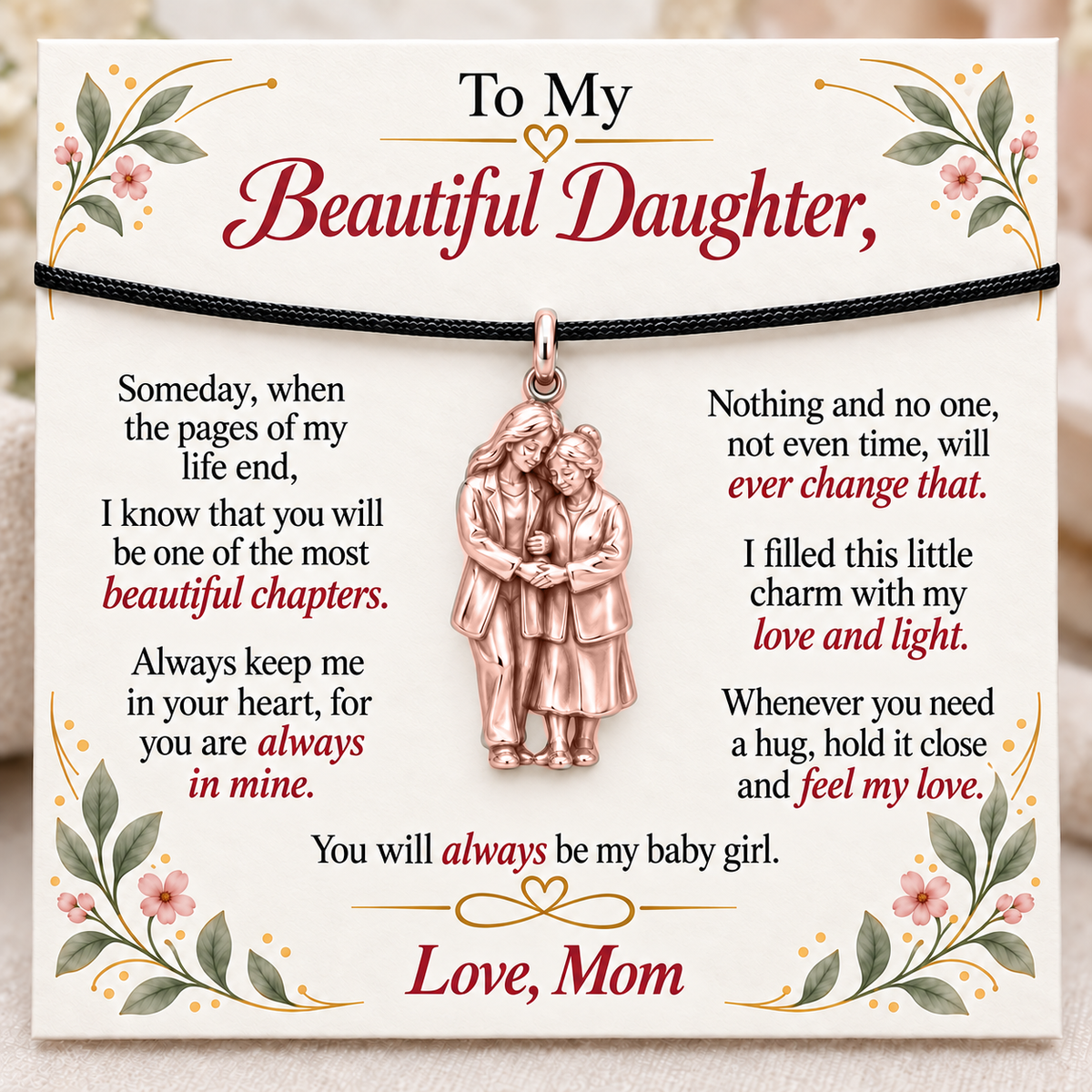 Love Changes Hands, Forever in Mom’s Heart — Main image, rose gold finish