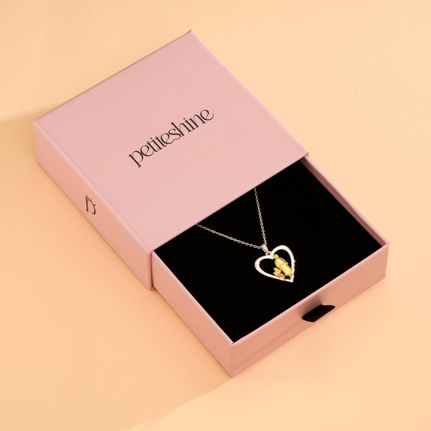 Heart of Generations Grandma and Children 14K Gold Vermeil and Silver Necklace