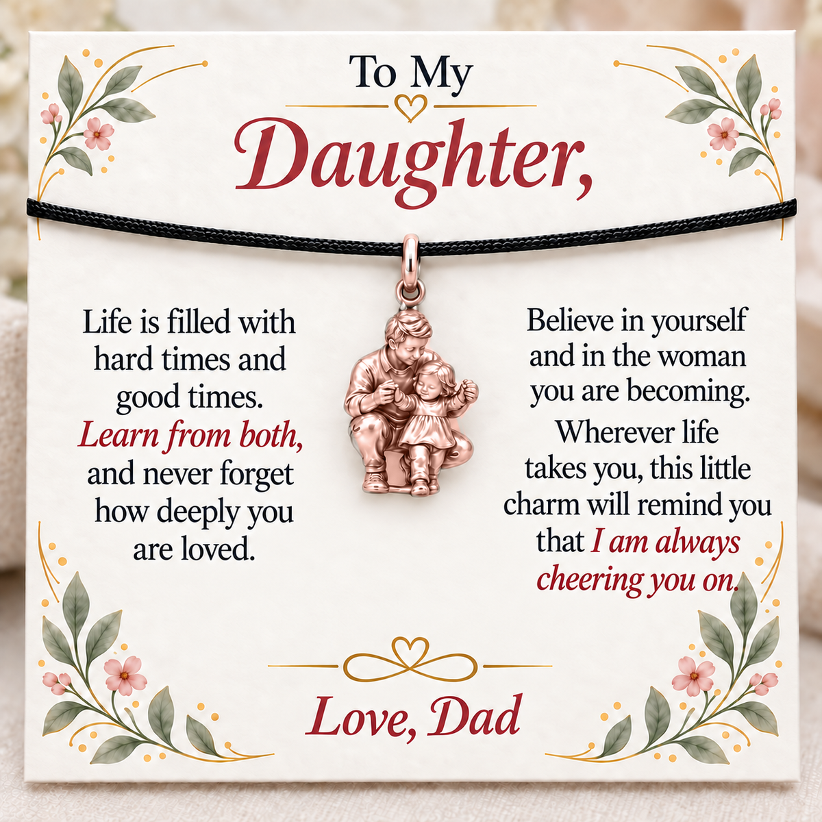 First Steps Toward Her Bright Future — Main image, rose gold finish
