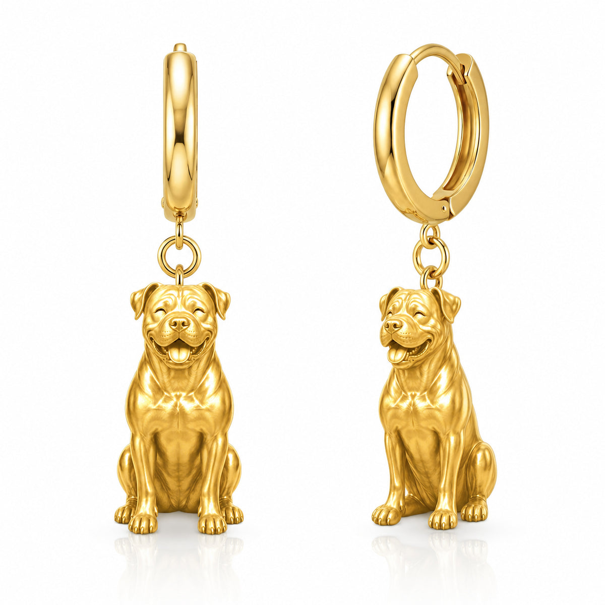 American Bulldog personalized companion handcrafted huggie earrings
