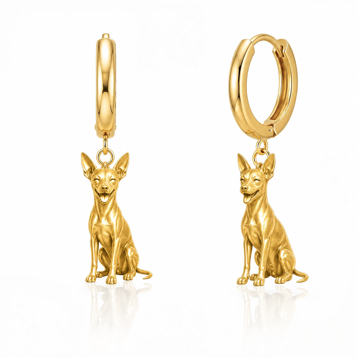 American Hairless Terrier hairless personalized companion handcrafted huggie earrings