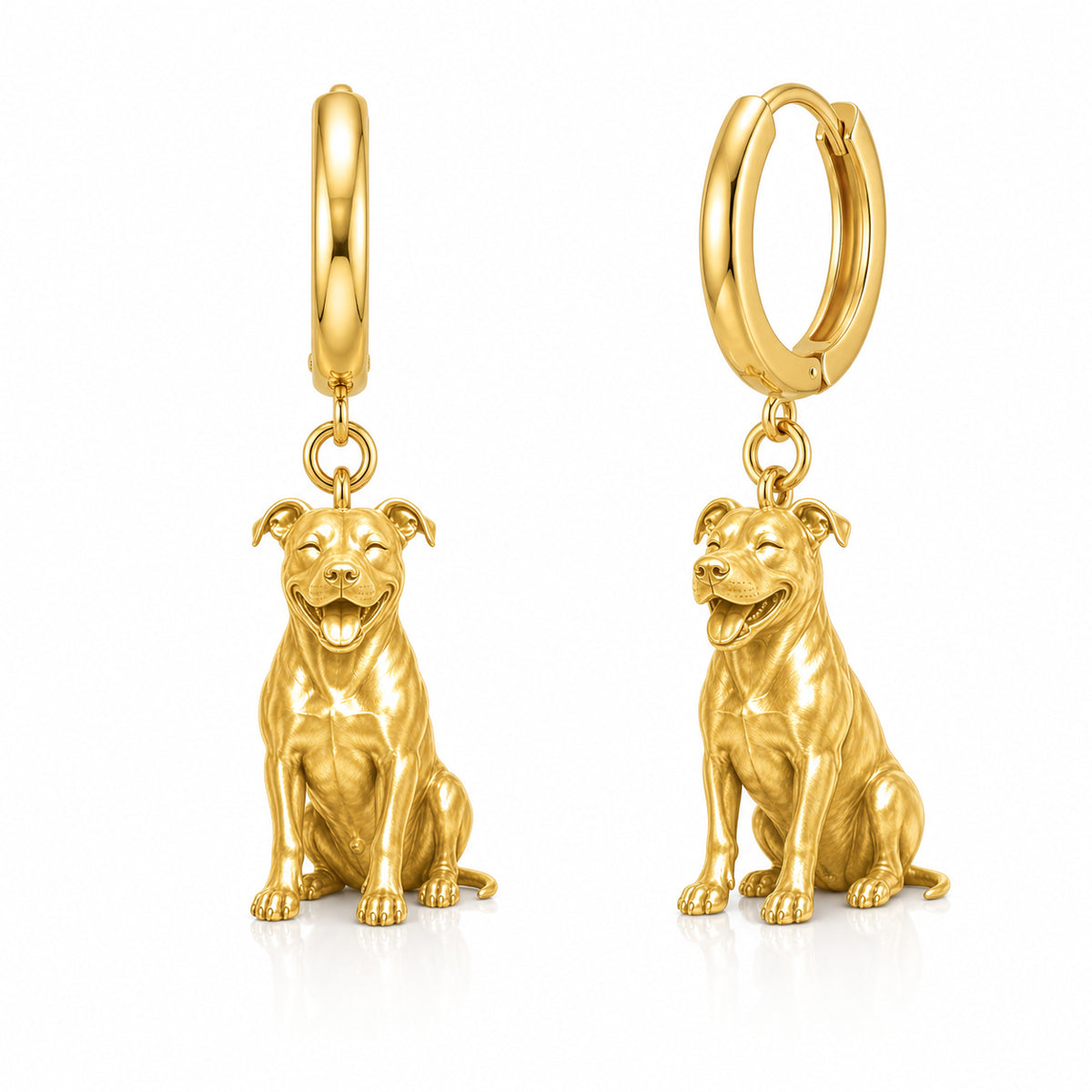 American Staffordshire Terrier personalized companion handcrafted huggie earrings