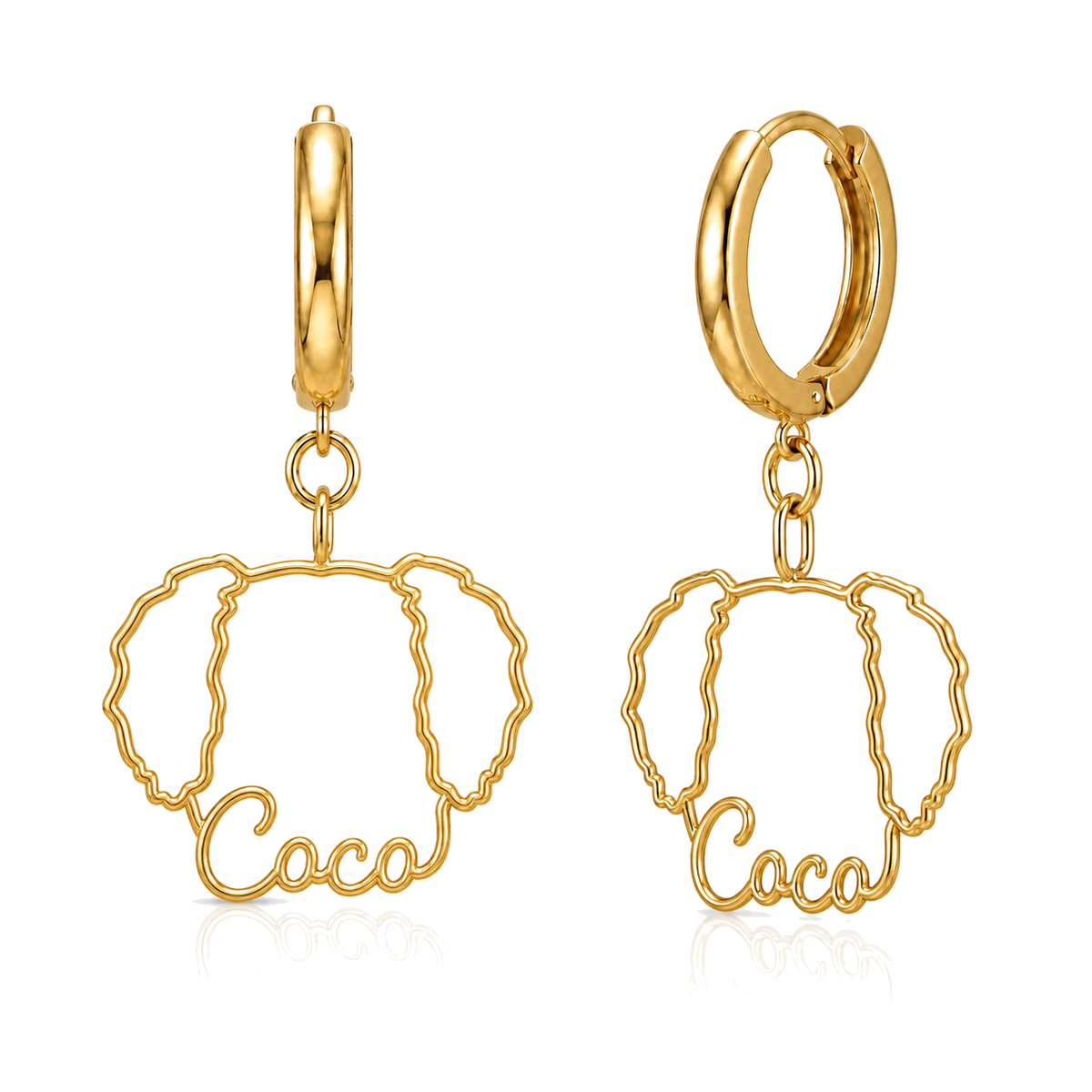 Aussiedoodle Coco personalized pet face earrings