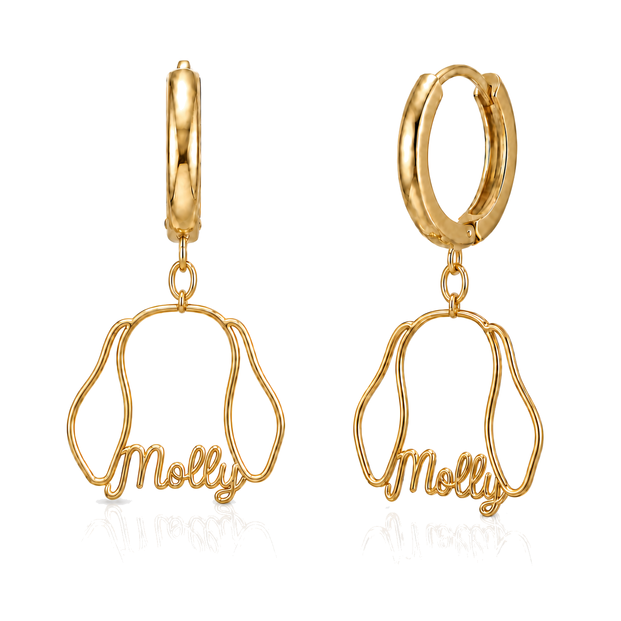 Basset Hound Molly personalized pet face earrings