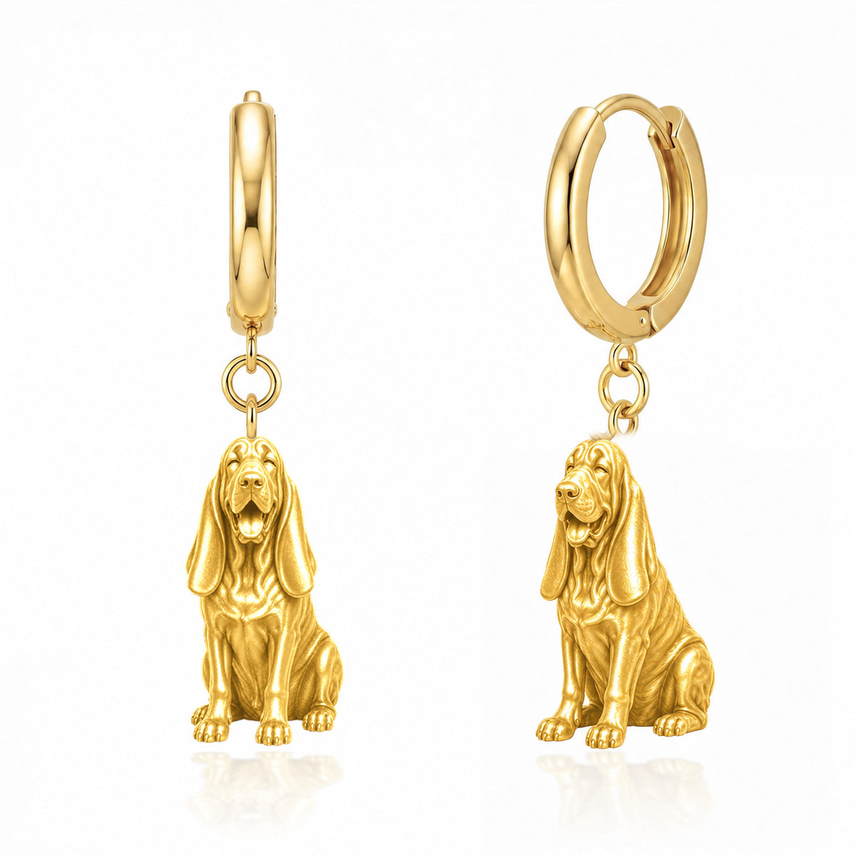 Bloodhound personalized companion handcrafted huggie earrings