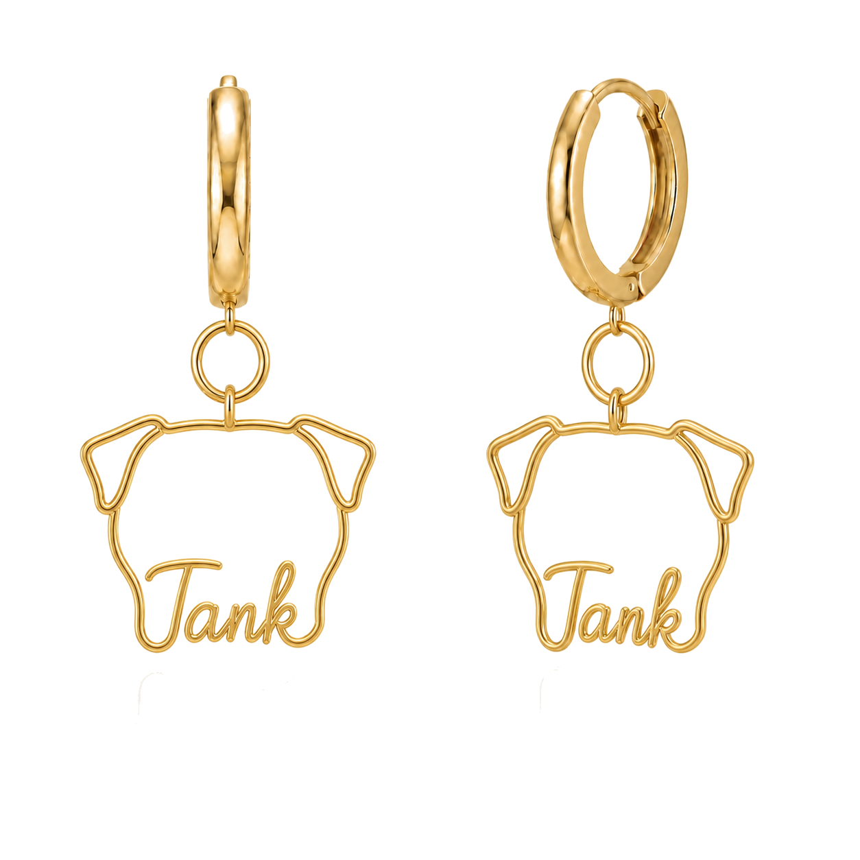 Boerboel Tank personalized pet face earrings