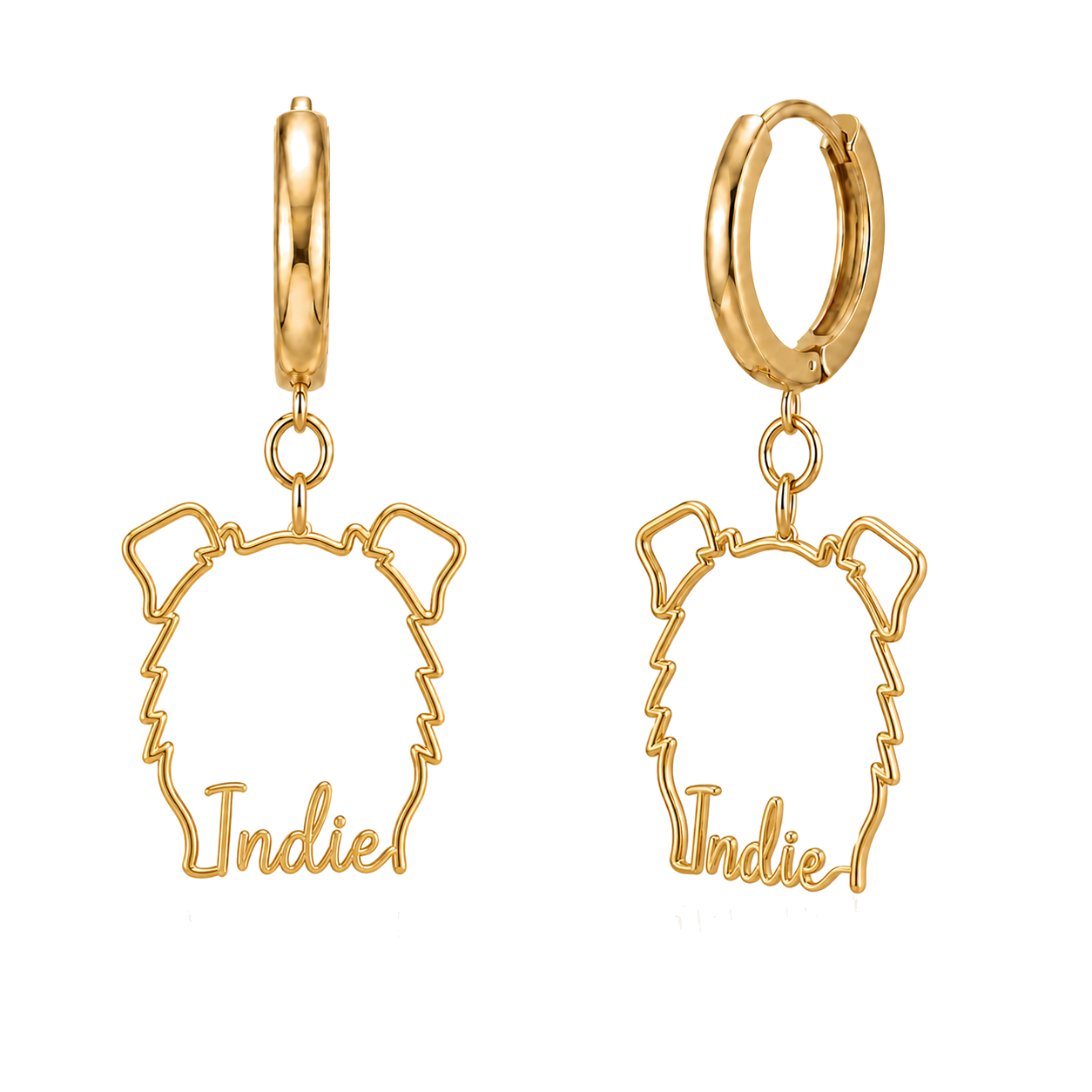 Border Collie rough coat Indie personalized pet face earrings