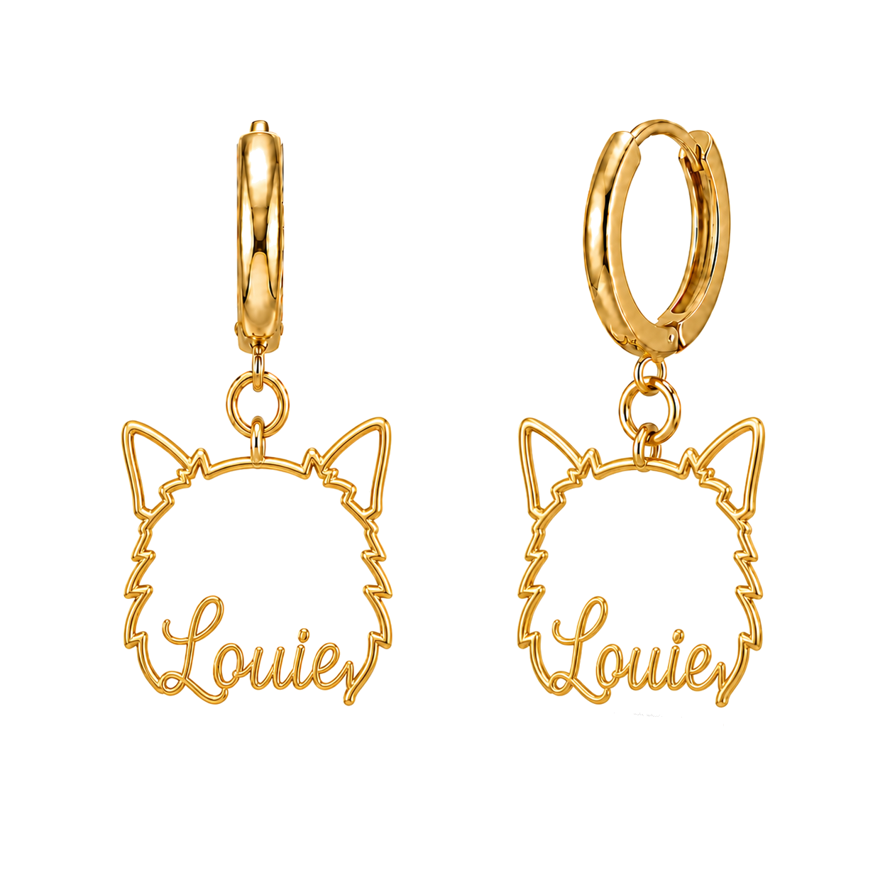 Brussels Griffon rough coat Louie personalized pet face earrings