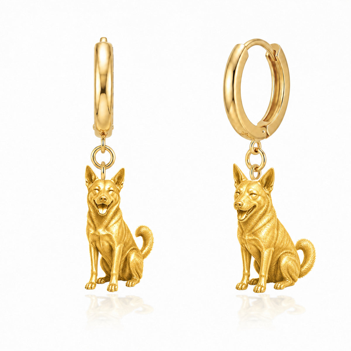 Canaan Dog personalized companion handcrafted huggie earrings