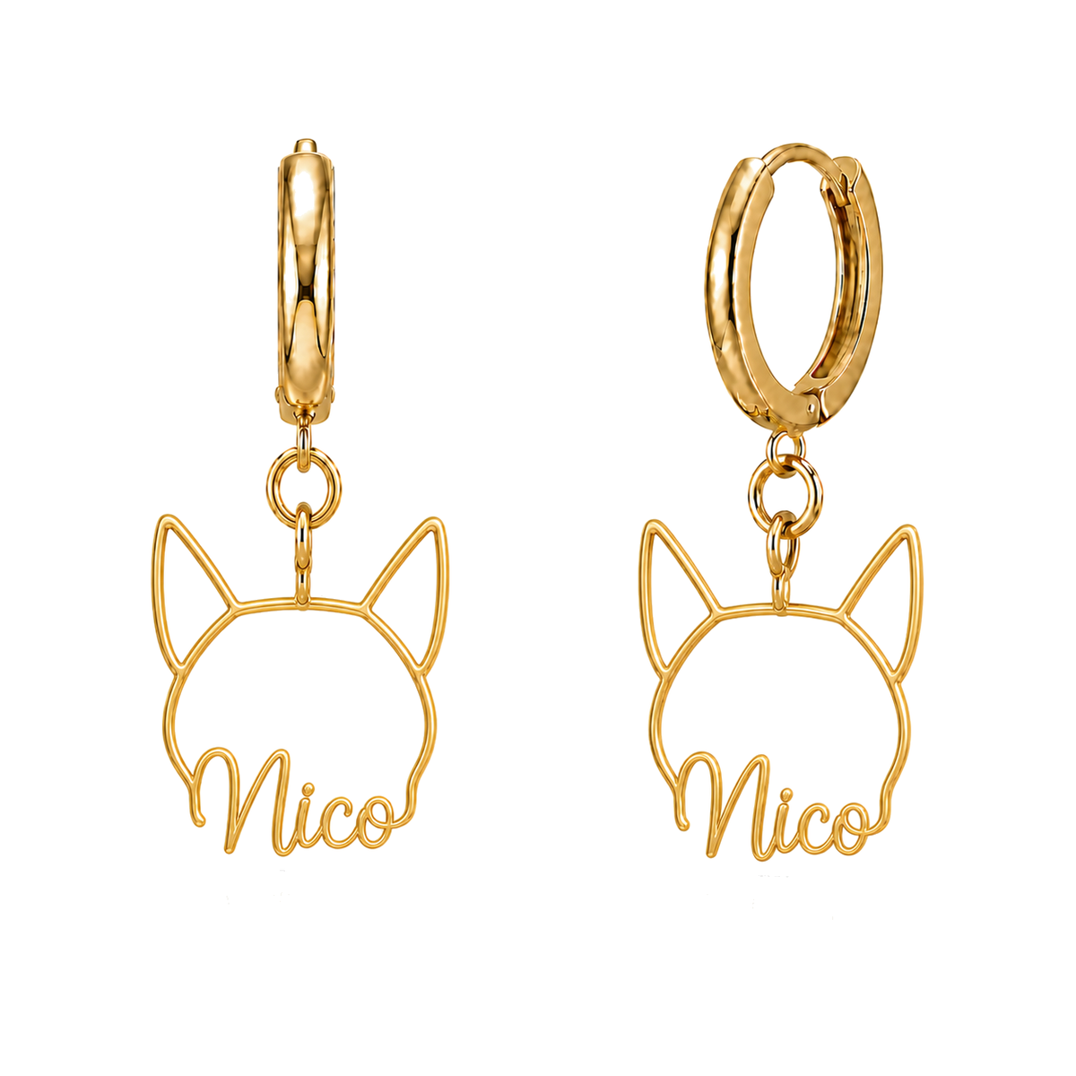 Canaan Dog Nico personalized pet face earrings
