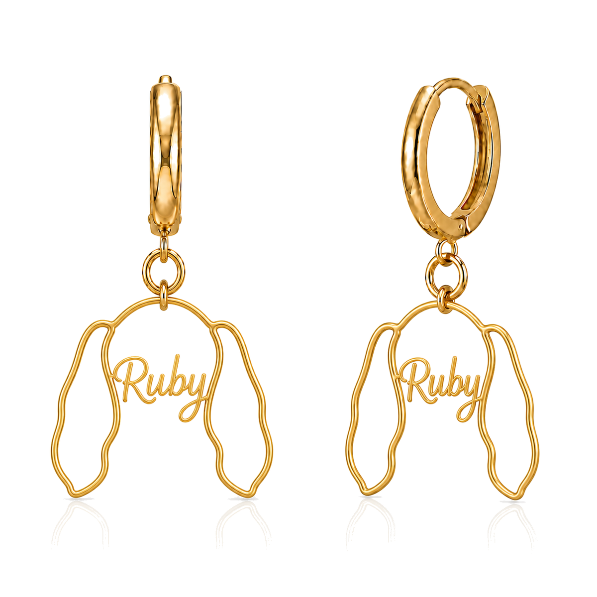 Cavalier King Charles Spaniel Ruby personalized pet face earrings