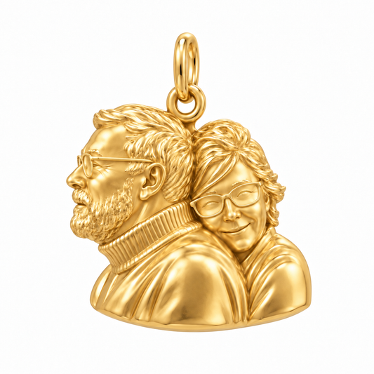 Sculpted Love Portrait Charm Bracelet – Personalized Couple Gift