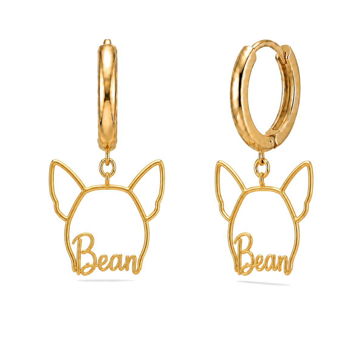Chiweenie Bean personalized pet face earrings