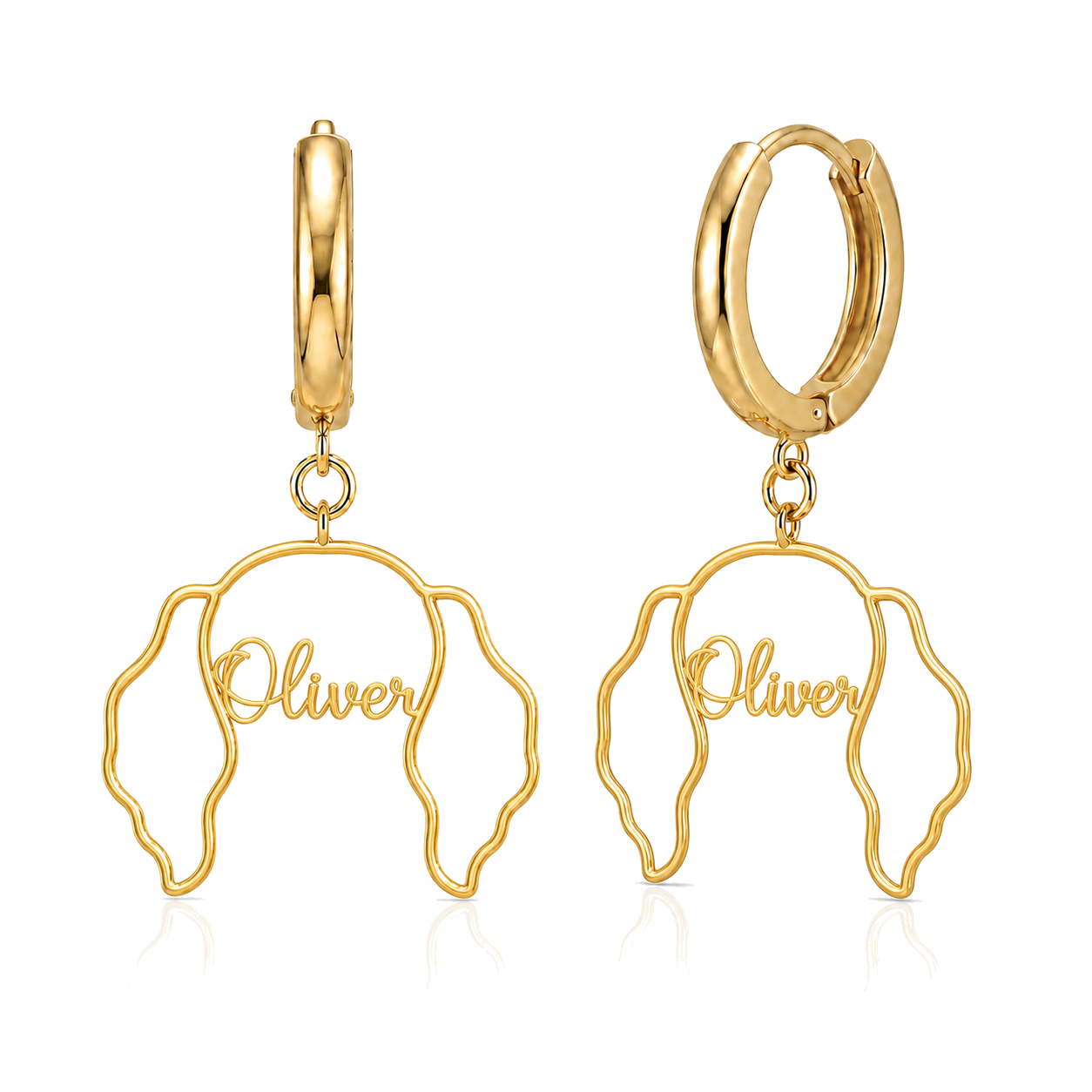 Clumber Spaniel Oliver personalized pet face earrings