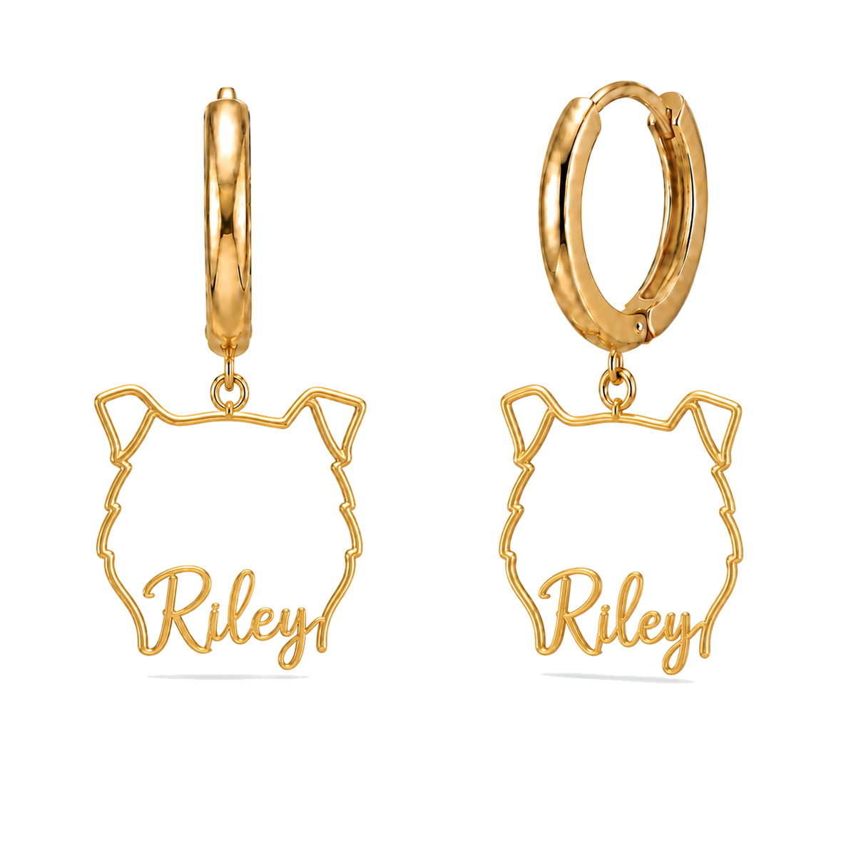 Collie smooth coat Riley personalized pet face earrings