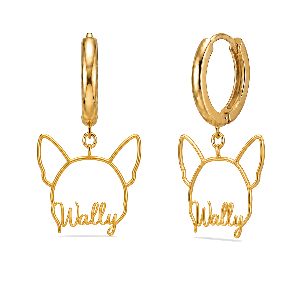 Corgi Cardigan Wally personalized pet face earrings