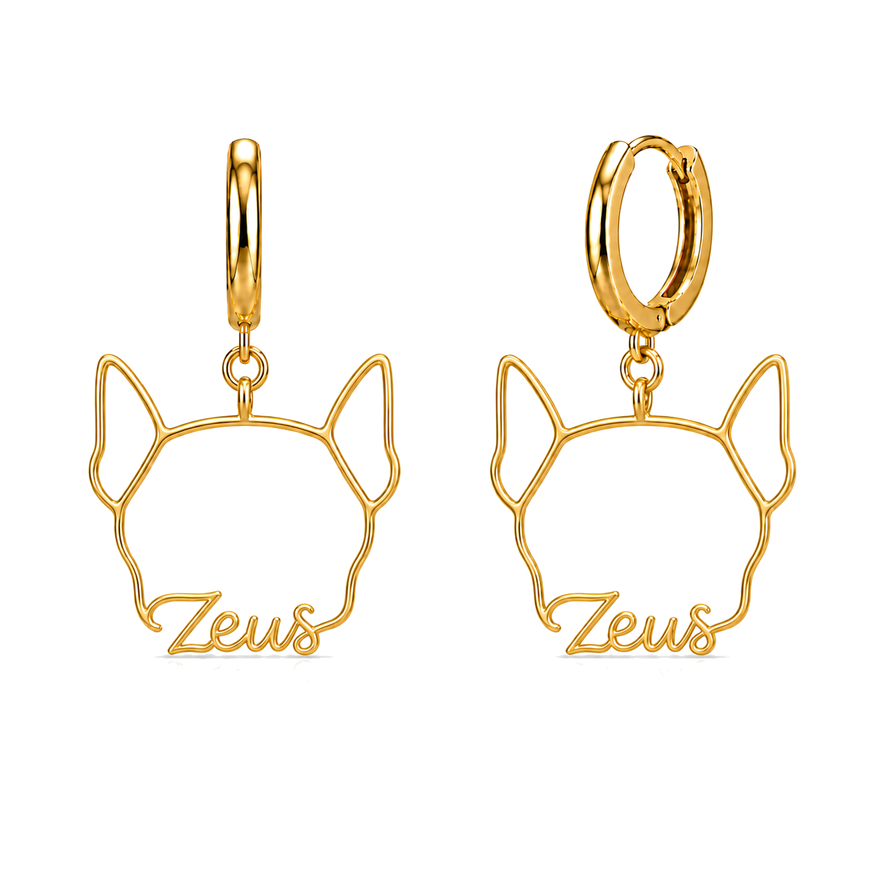Doberman Pinscher Zeus personalized pet face earrings