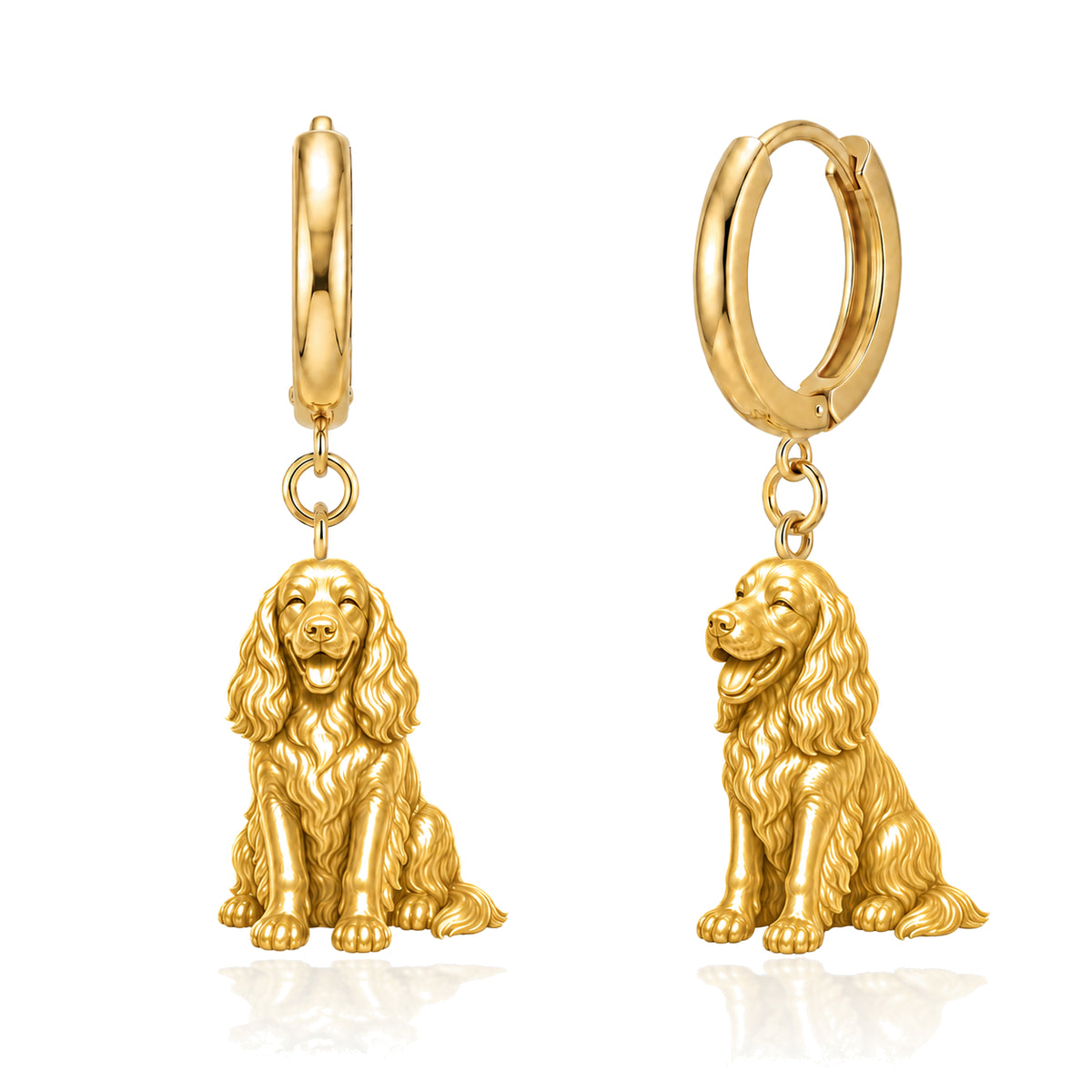 English Cocker Spaniel personalized companion handcrafted huggie earrings