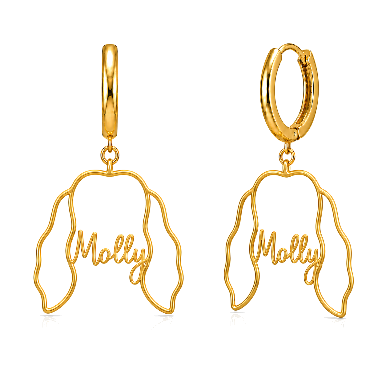 English Cocker Spaniel Molly personalized pet face earrings