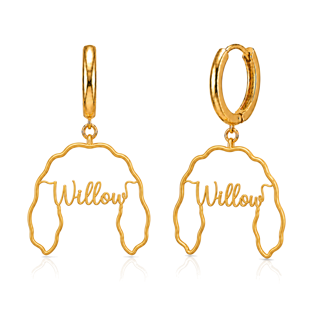 English Springer Spaniel Willow personalized pet face earrings