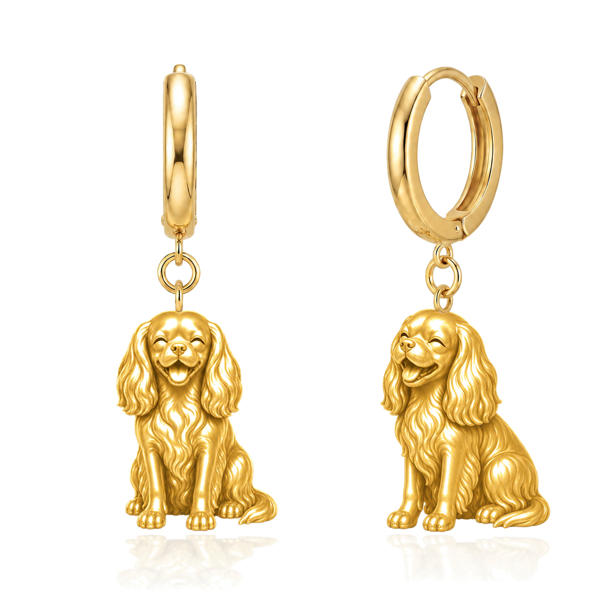English Toy Spaniel personalized companion handcrafted huggie earrings