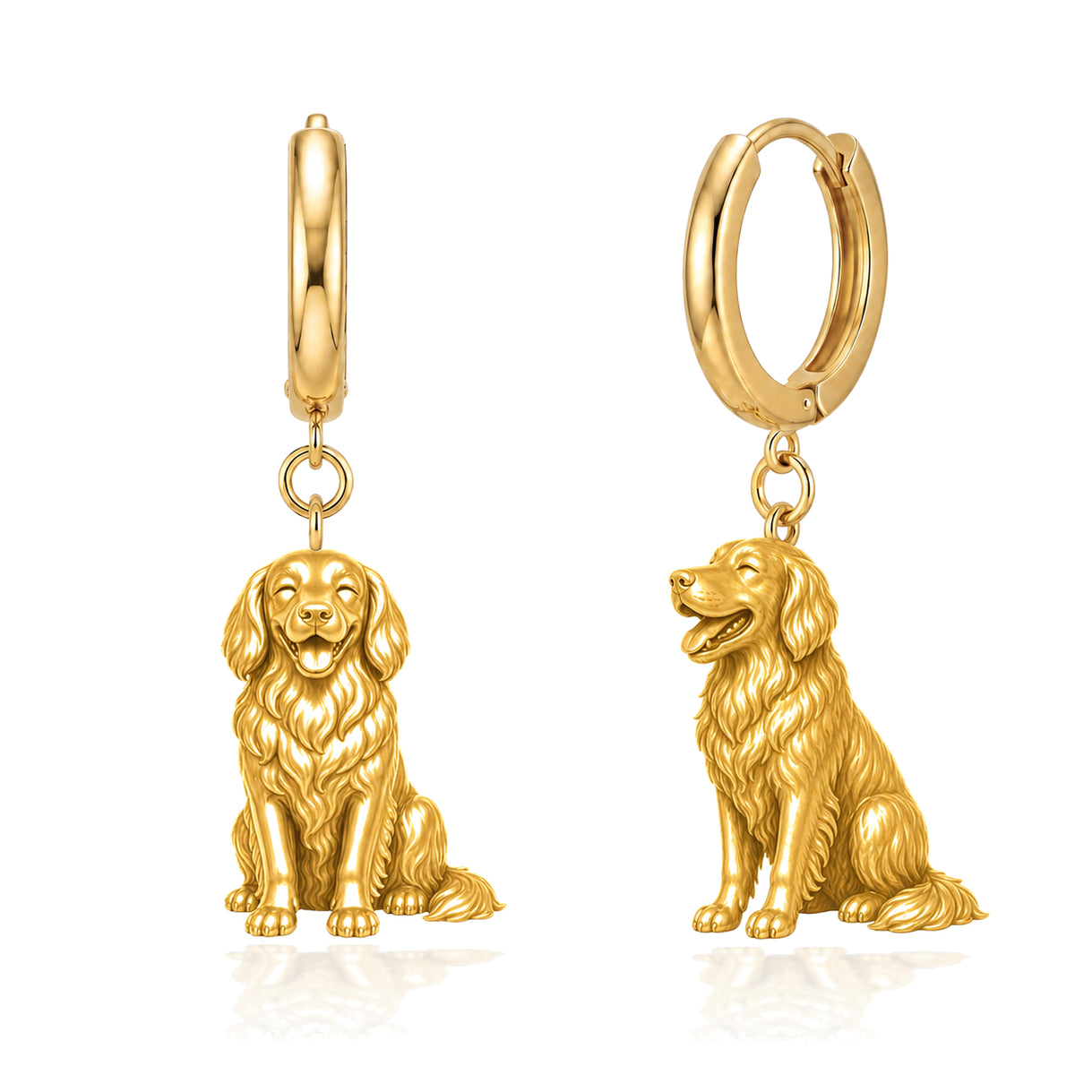 Flat Coated Retriever personalized companion handcrafted huggie earrings