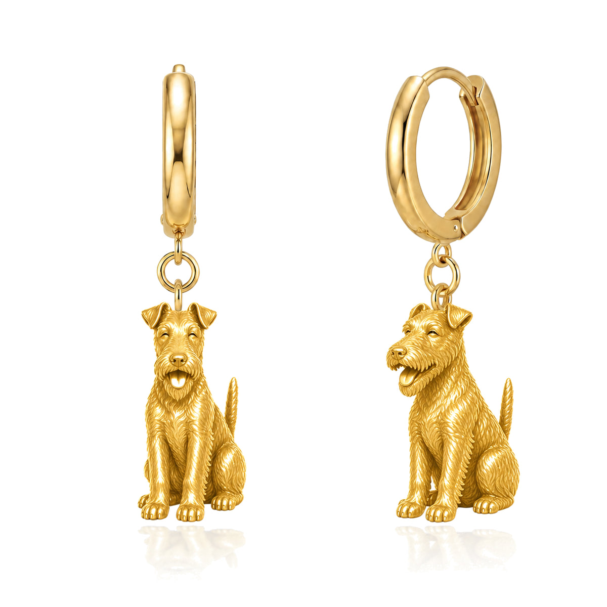 Fox Terrier personalized companion handcrafted huggie earrings