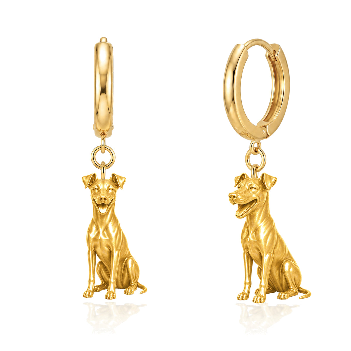 German Pinscher personalized companion handcrafted huggie earrings