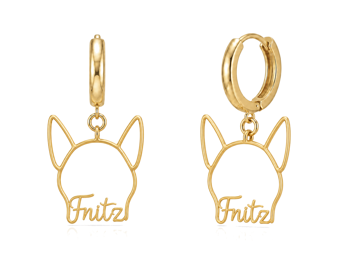 German Pinscher Fritz personalized pet face earrings