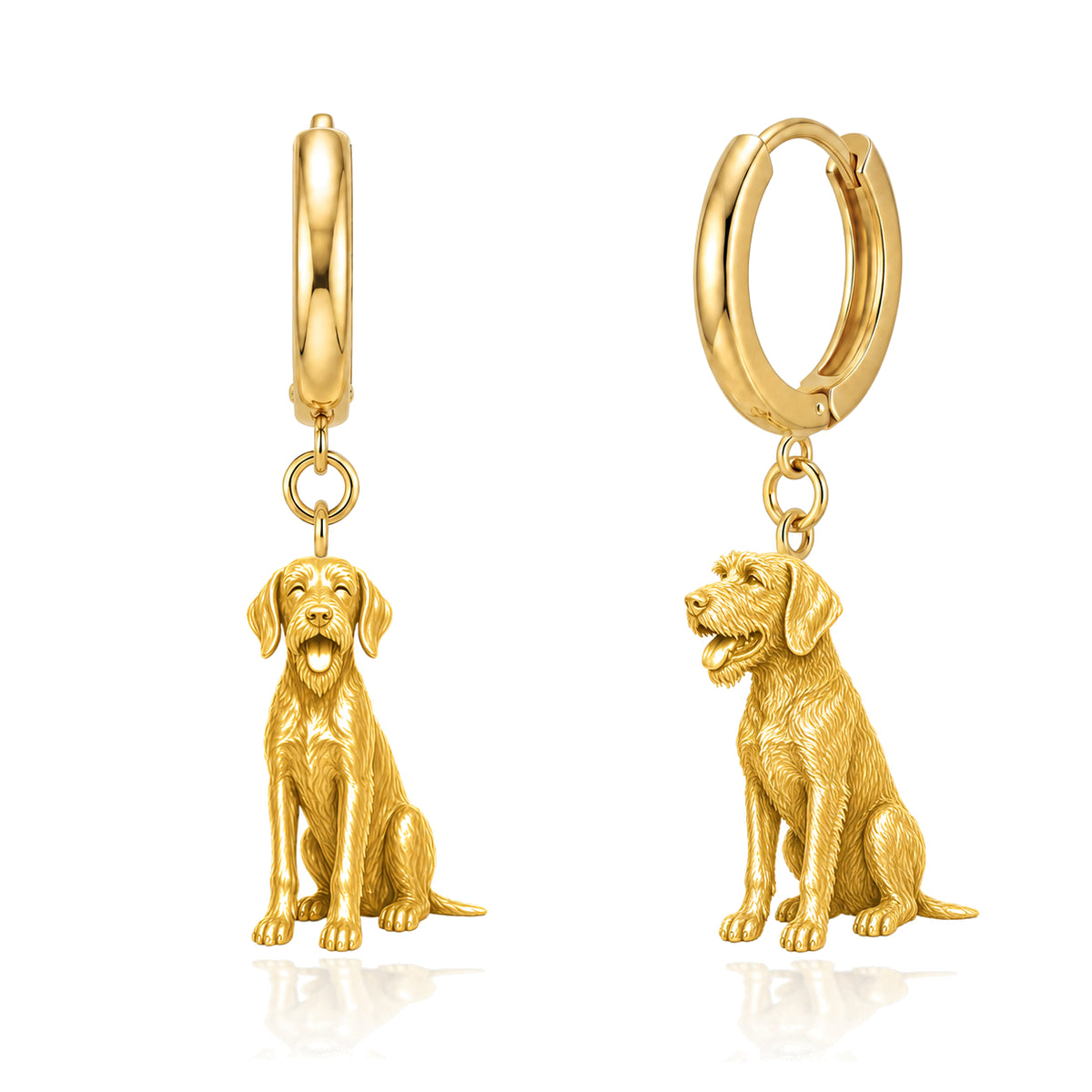 German Wirehaired Pointer personalized companion handcrafted huggie earrings