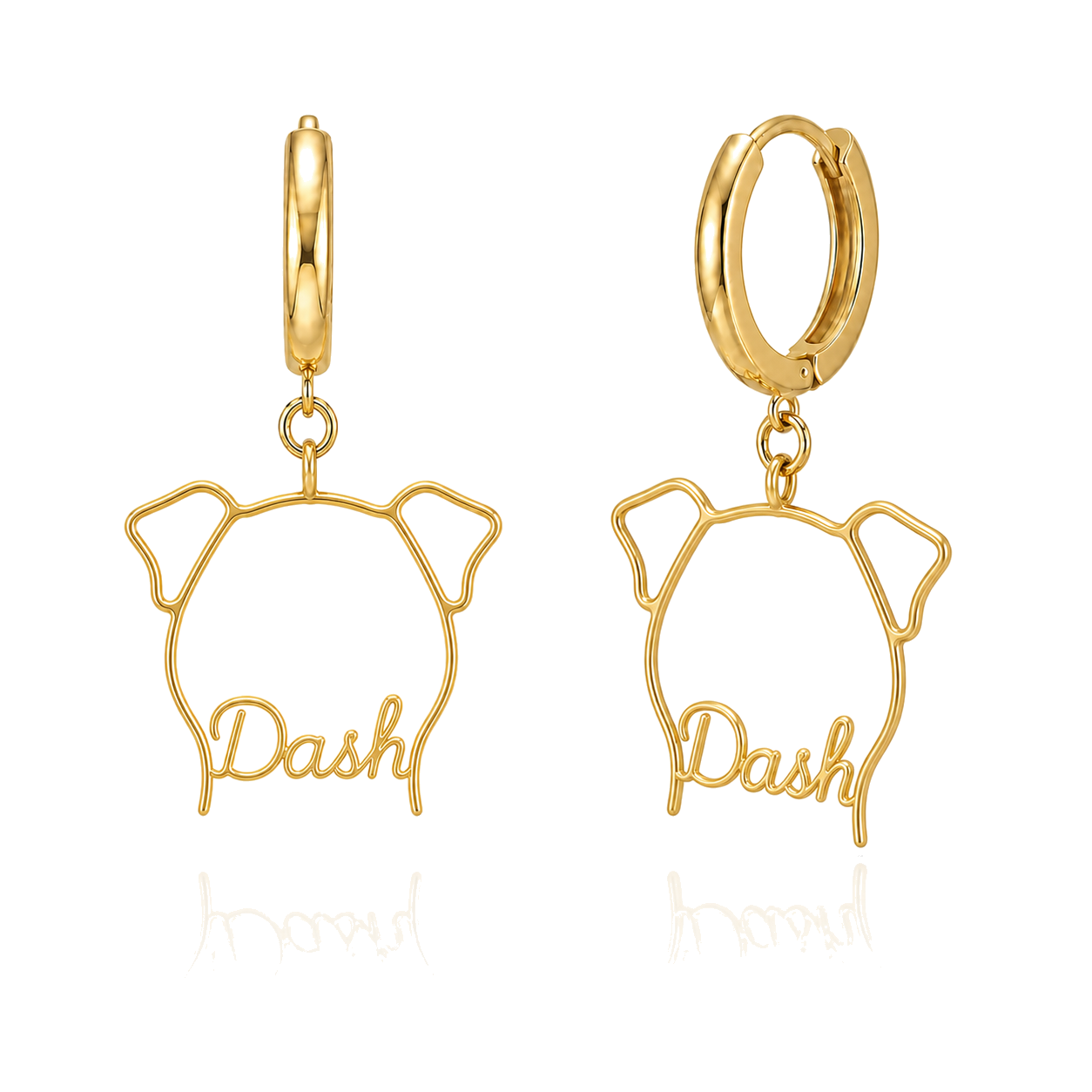 Greyhound Dash personalized pet face earrings