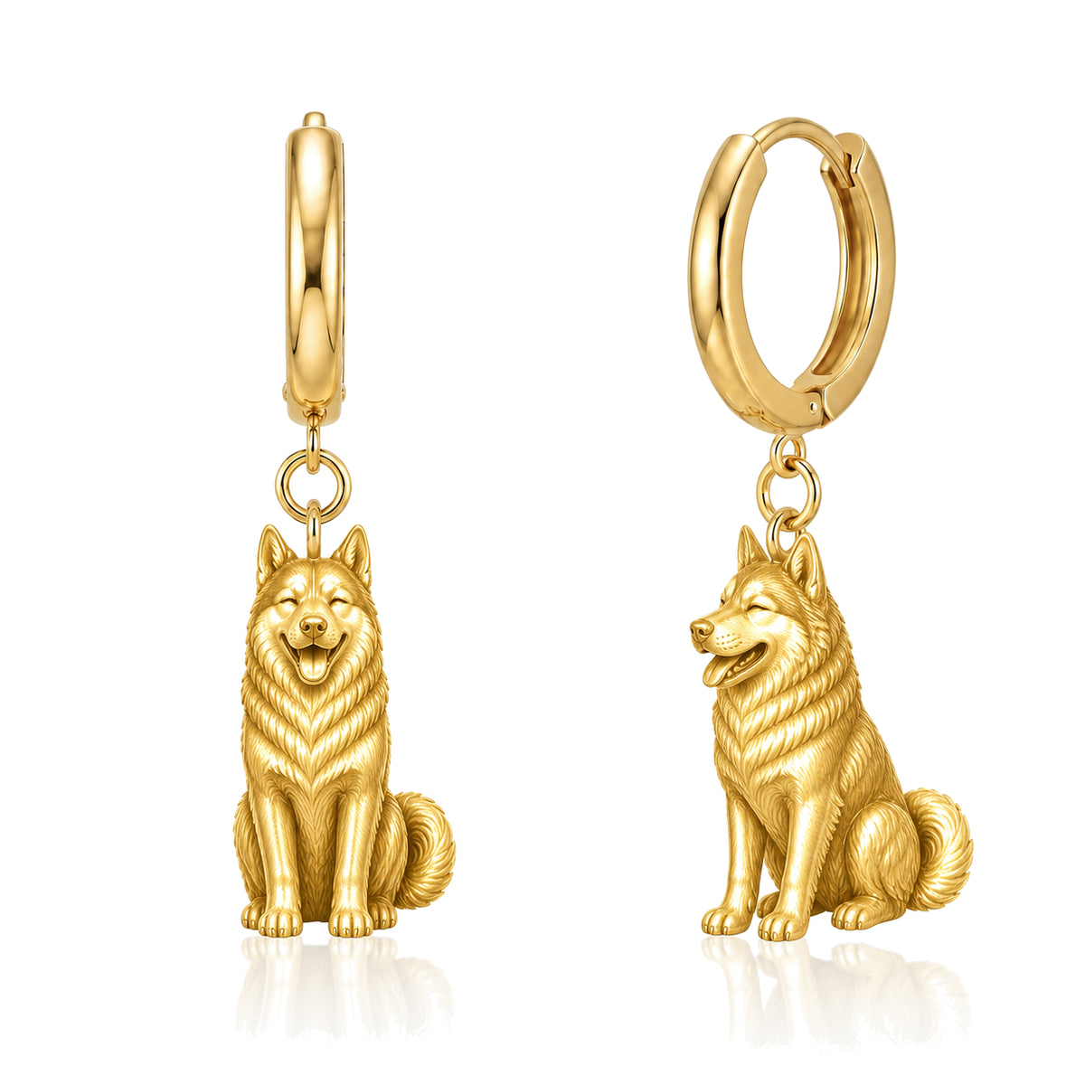 Husky personalized companion handcrafted huggie earrings
