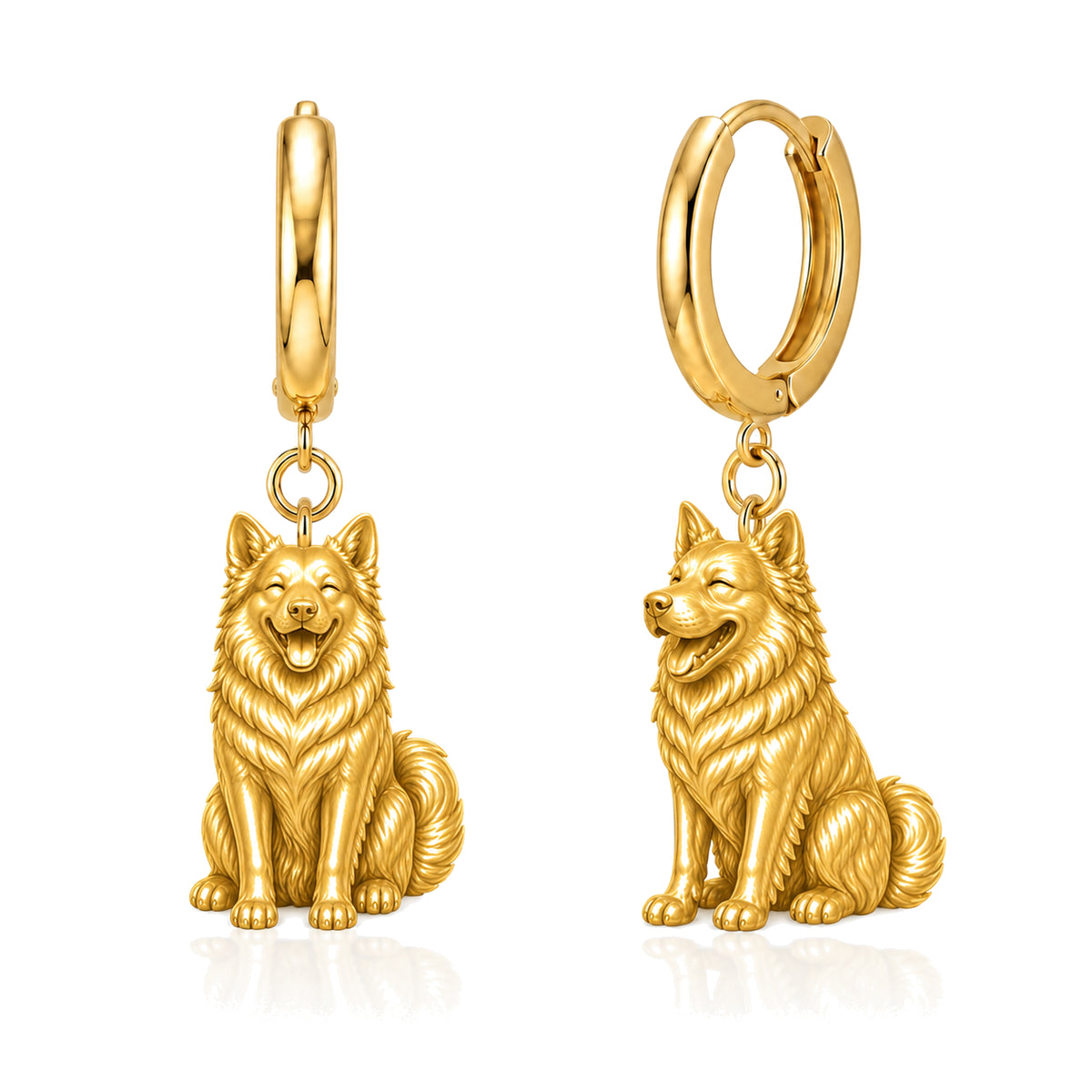 Icelandic Sheepdog personalized companion handcrafted huggie earrings