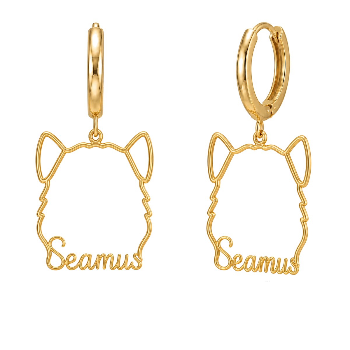 Irish Terrier Seamus personalized pet face earrings