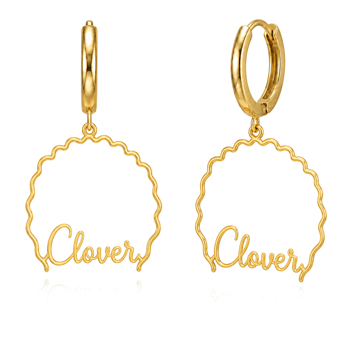 Irish Water Spaniel Clover personalized pet face earrings