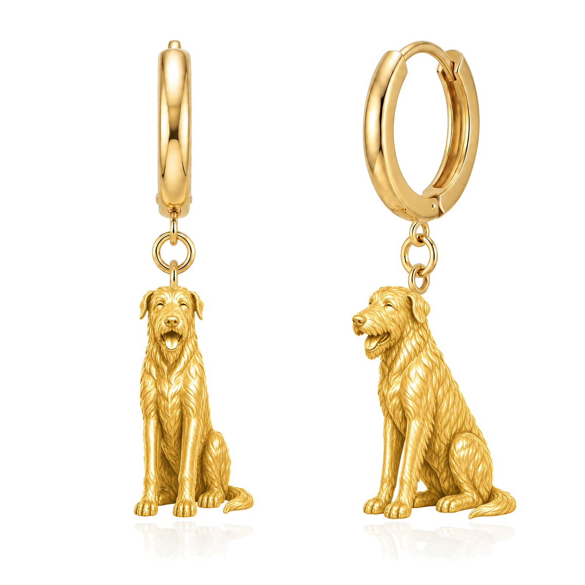 Irish Wolfhound personalized companion handcrafted huggie earrings