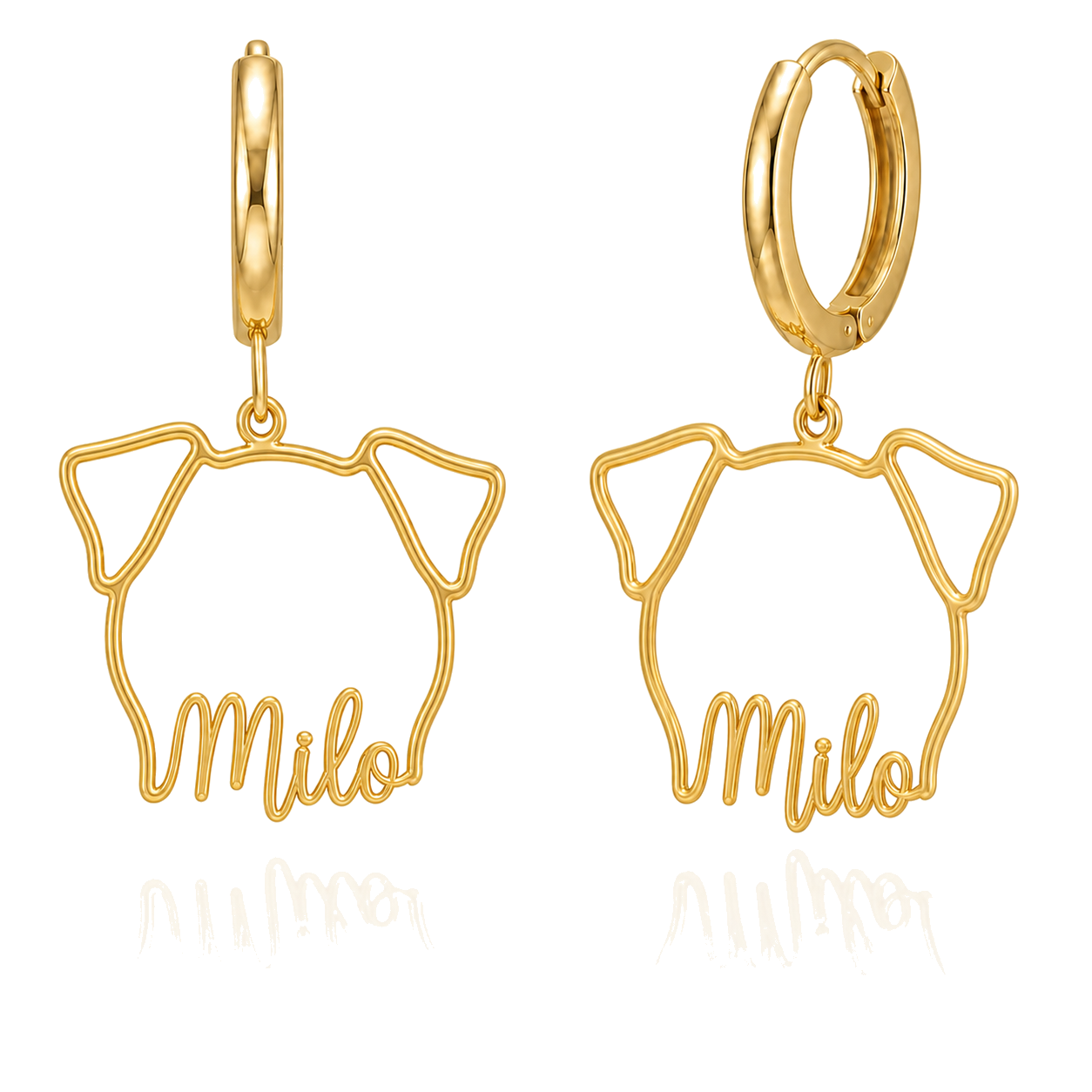 Jack Russell Terrier Milo personalized pet face earrings