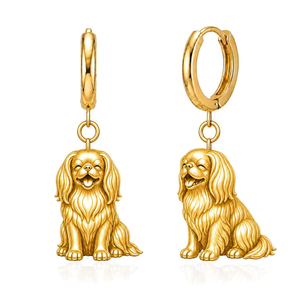 Japanese Chin personalized companion handcrafted huggie earrings