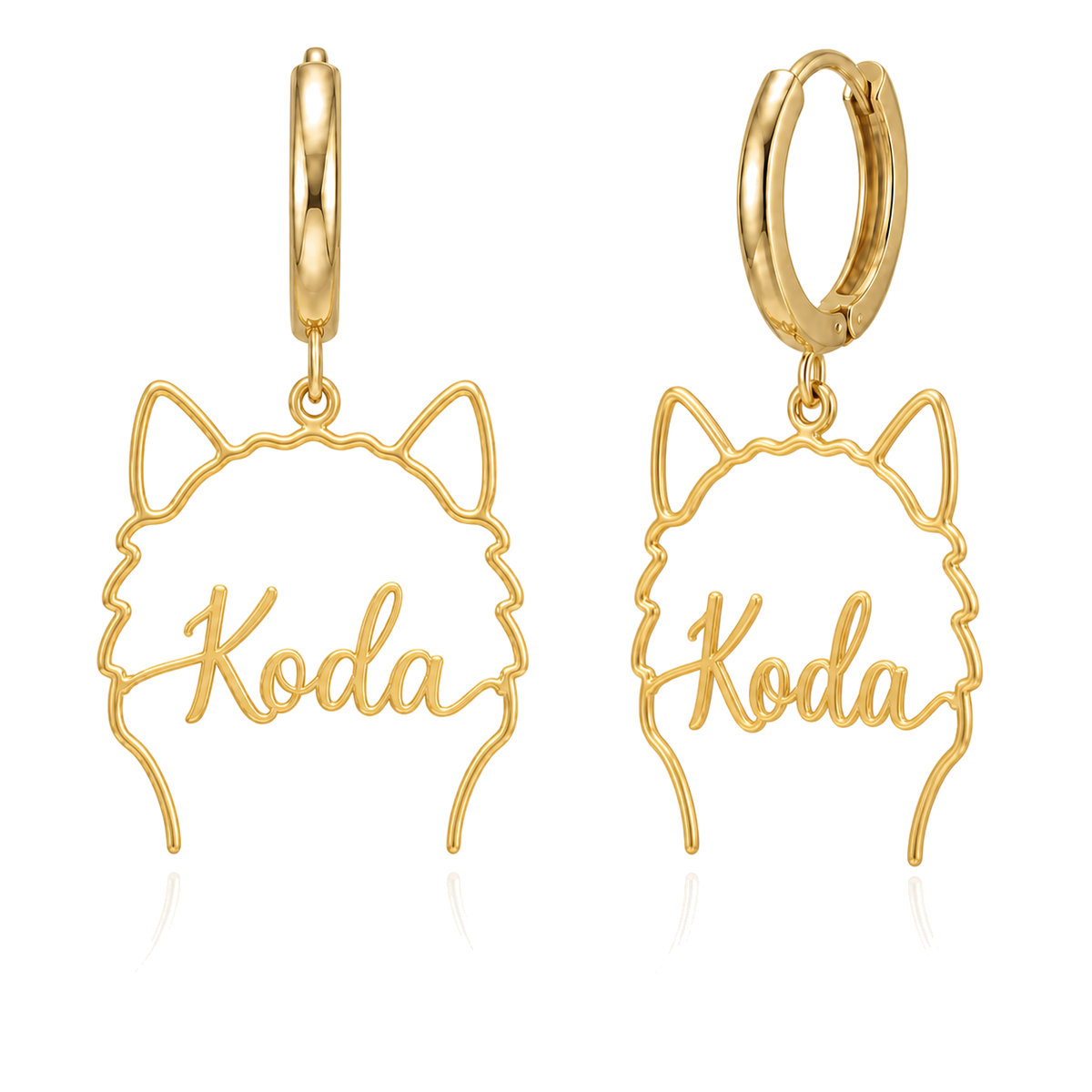 Keeshond Koda personalized pet face earrings