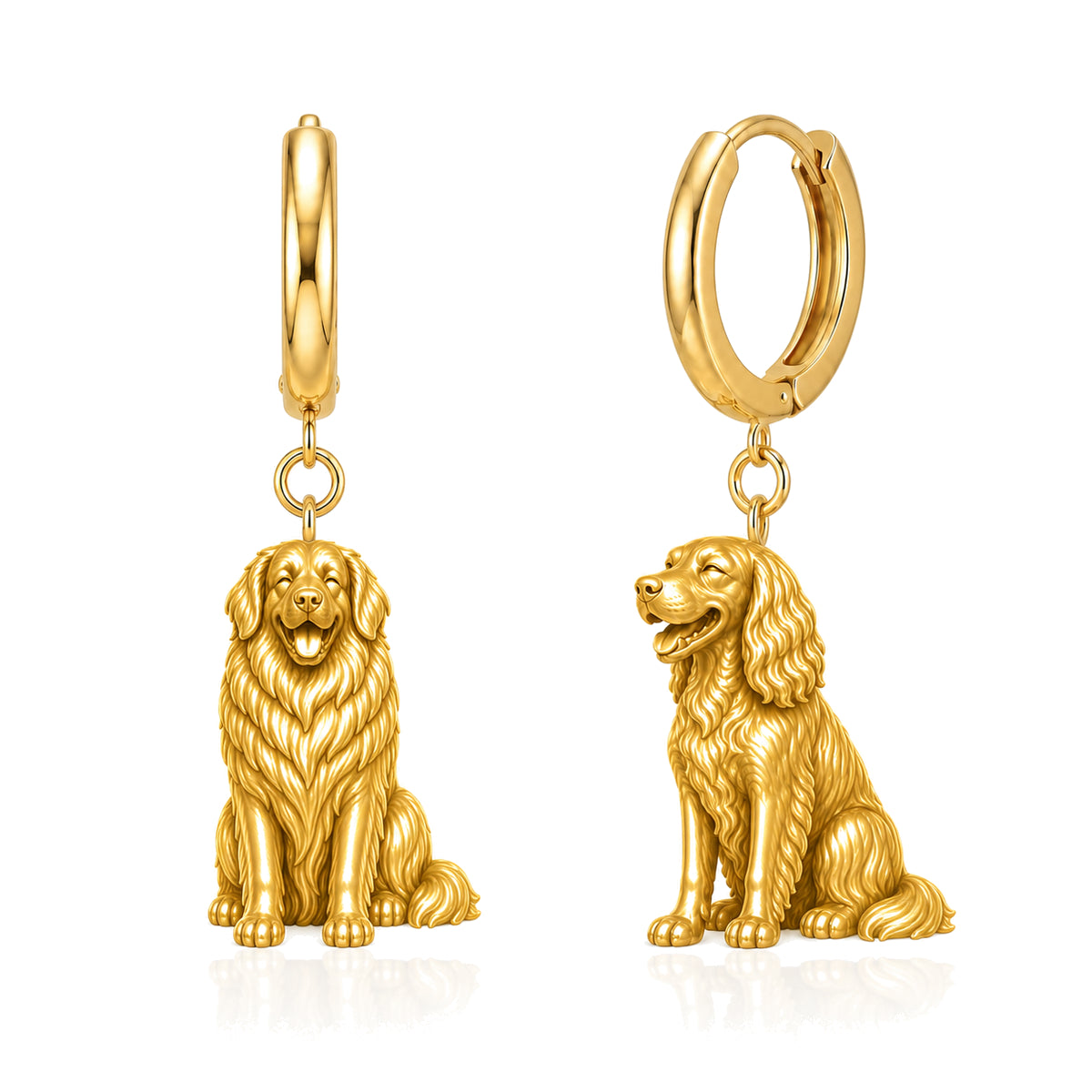 Leonberger personalized companion handcrafted huggie earrings