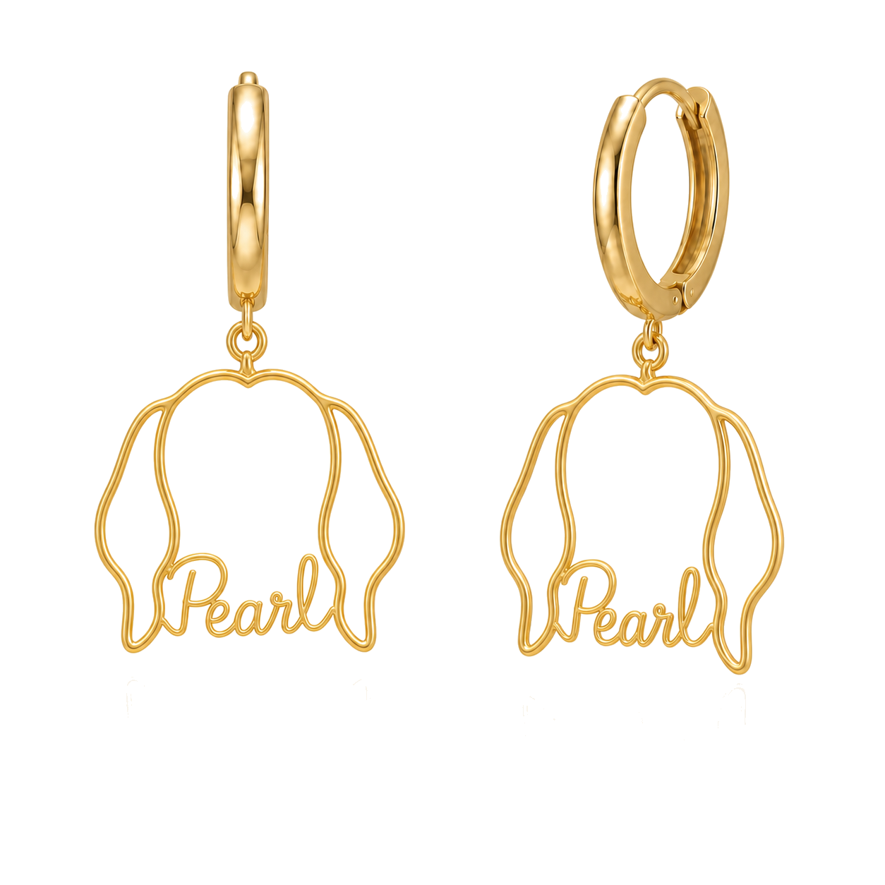 Maltese long coat Pearl personalized pet face earrings