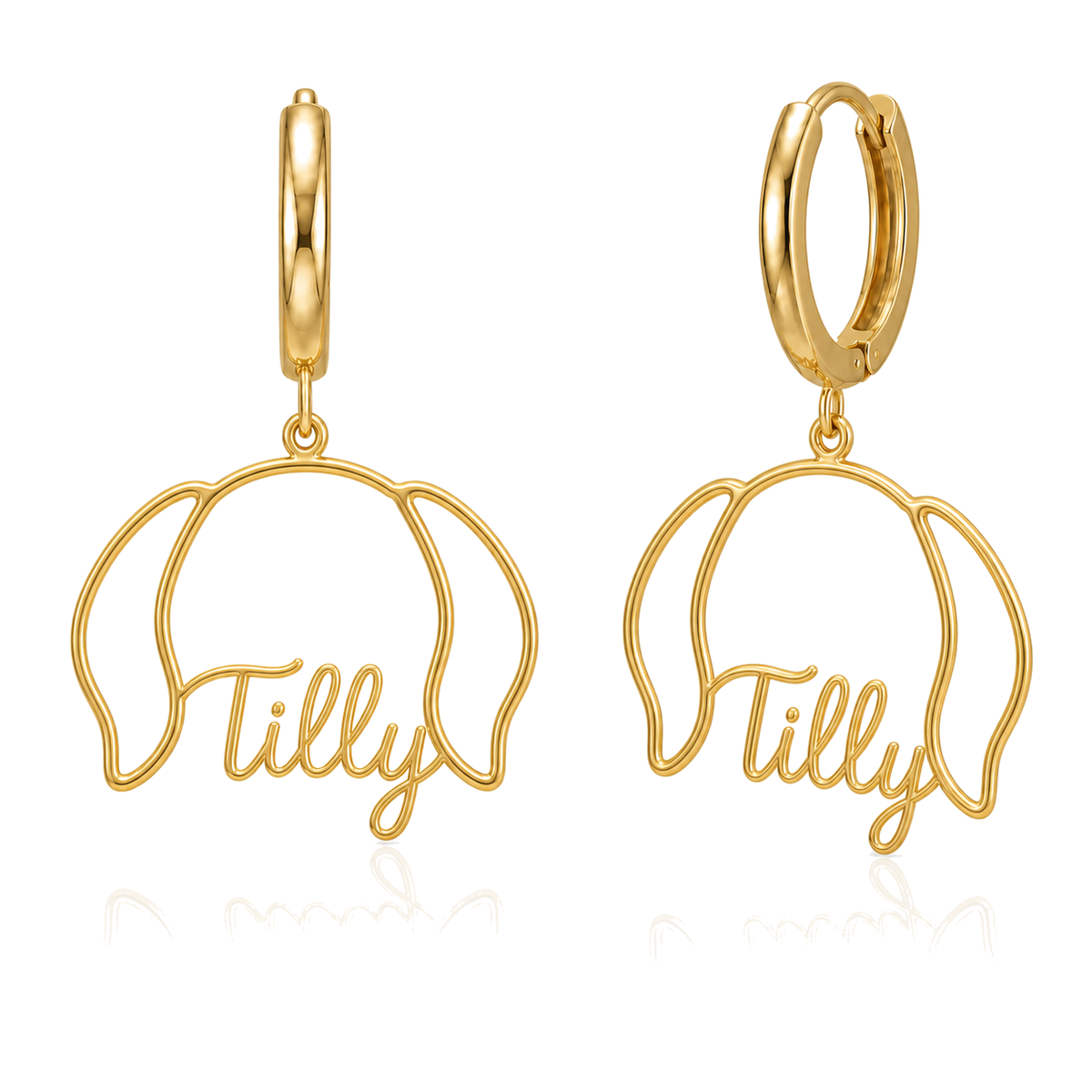 Maltese puppy cut Tilly personalized pet face earrings