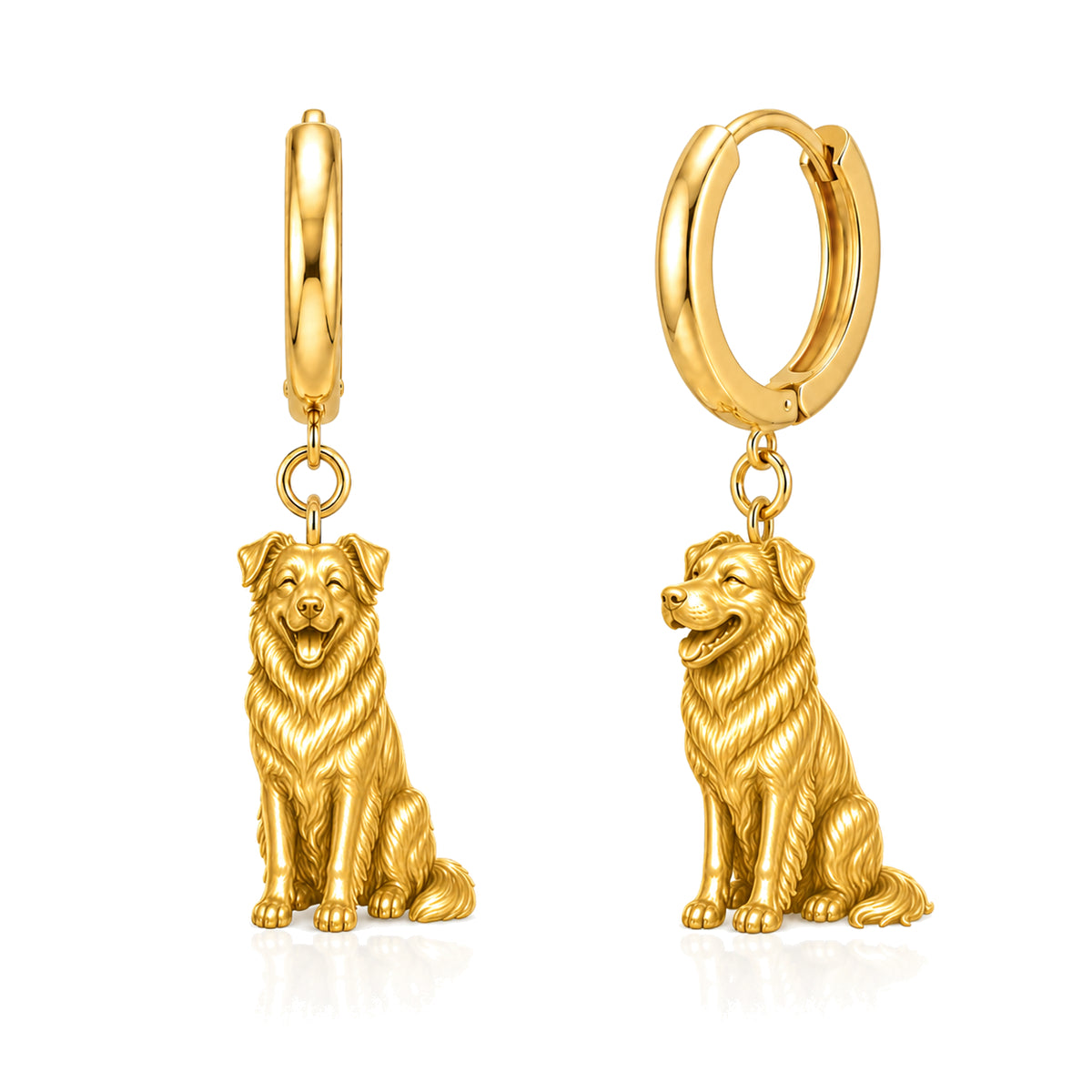 Miniature American Shepherd personalized companion handcrafted huggie earrings