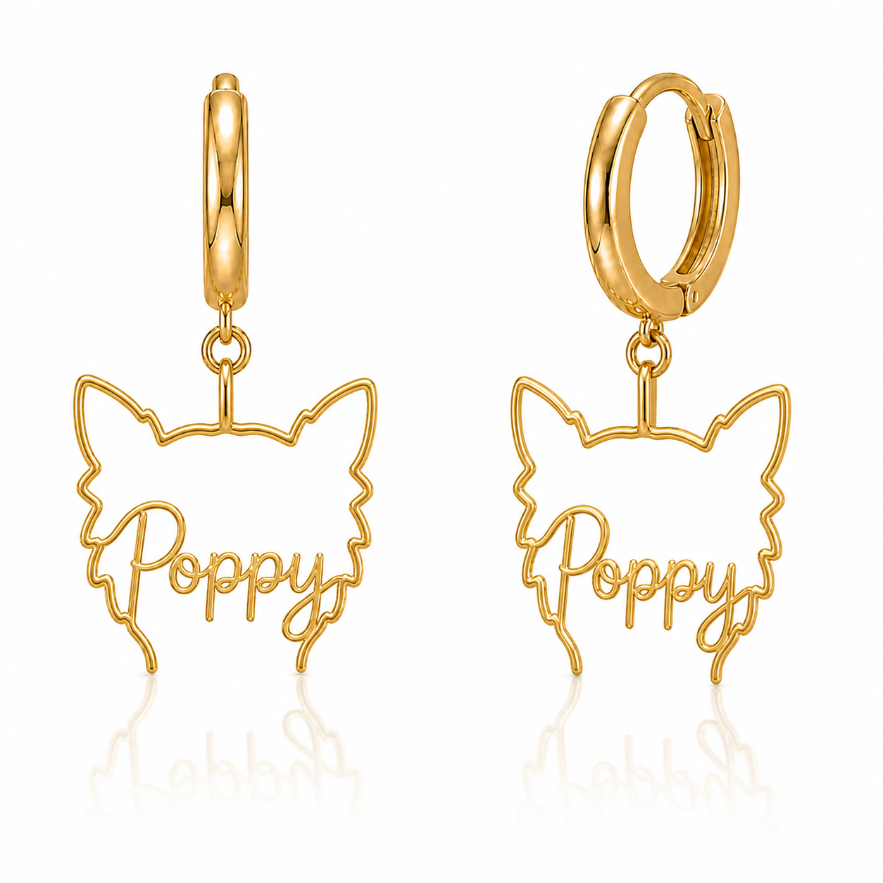 Morkie Poppy personalized pet face earrings