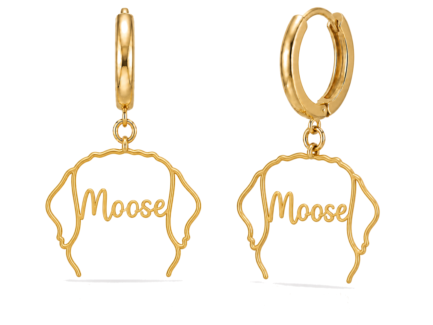 Newfoundland Moose personalized pet face earrings