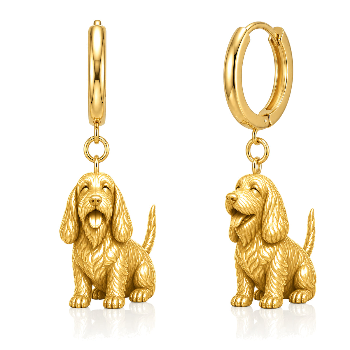 PBGV personalized companion handcrafted huggie earrings